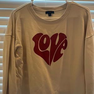 LOVE J.Crew Valentines Day Sweatshirt Medium